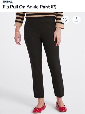 Tribal Black Fia Pull-On Ankle Pants